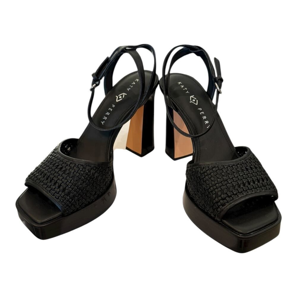New Katy Perry Collections Steady Ankle Strap Black Platform Heeled Sandals 11 — image 3 of 6